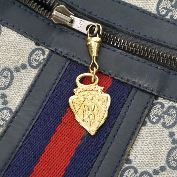 OLD Gucci 　横長ショルダ−（縦シェリー・青）