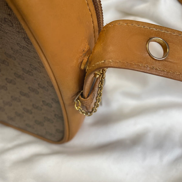 OLD Gucci マイクロGGステッチリボンショルダー（キャメル ）