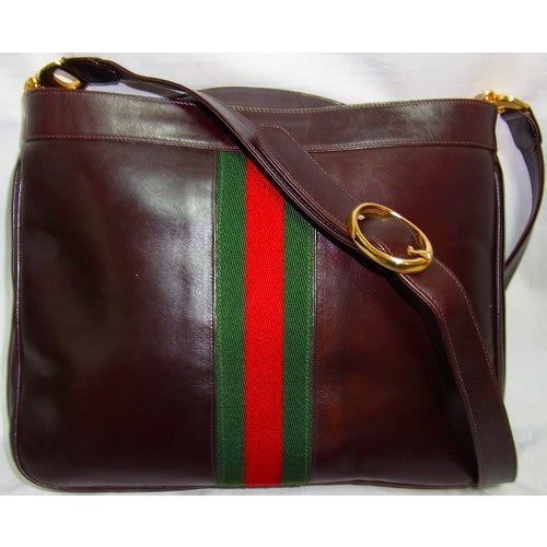 OLD Gucci 総皮フタ式ショルダー（茶）