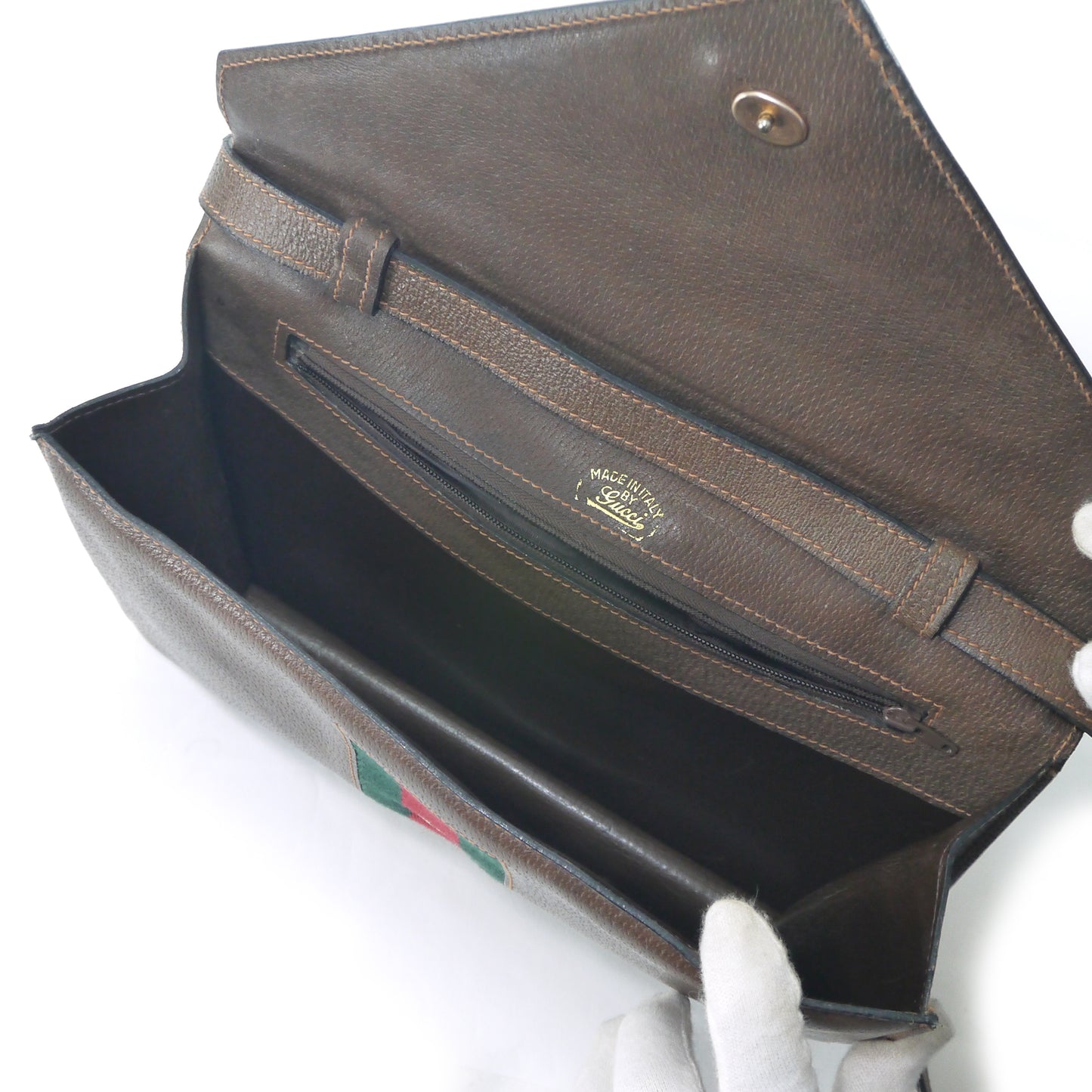 OLD Gucci　ピグスキンレザー シェリーショルダー（茶）