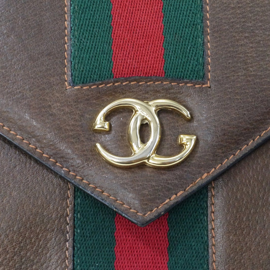 OLD Gucci　ピグスキンレザー シェリーショルダー（茶）