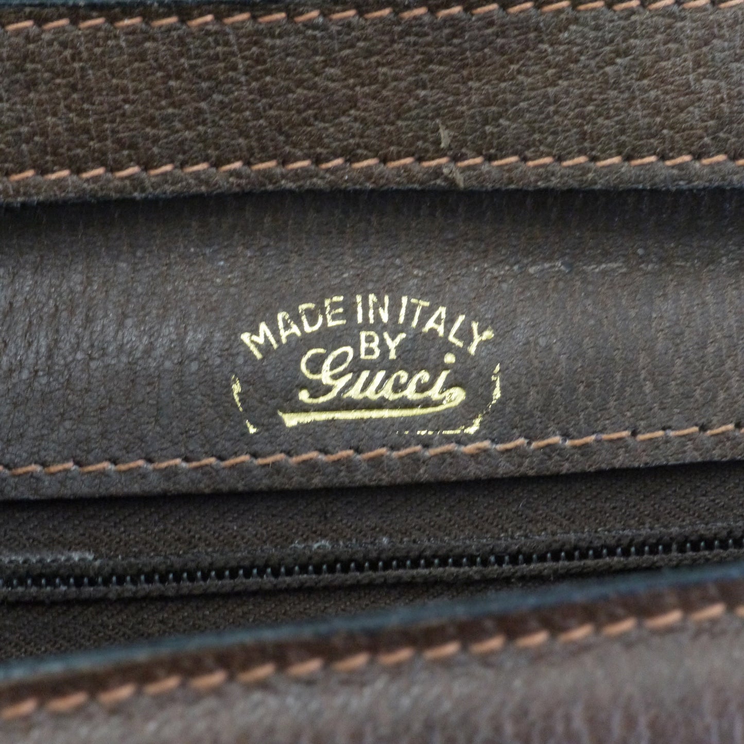 OLD Gucci　ピグスキンレザー シェリーショルダー（茶）