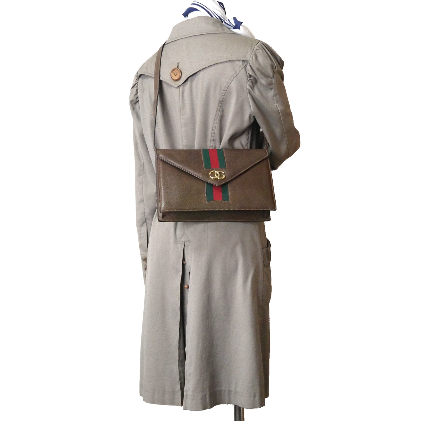 OLD Gucci　ピグスキンレザー シェリーショルダー（茶）
