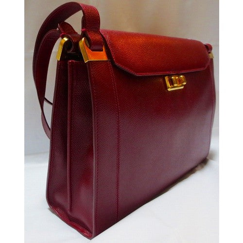 OLD Gucci ワインレッド総皮高級トートハンドバッグケリータイプハンドバッグ