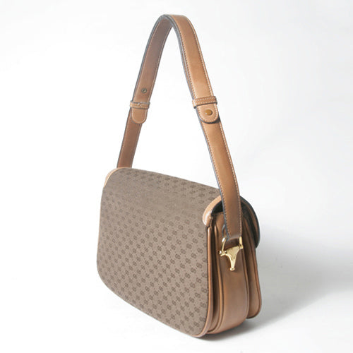 OLD Gucci 70ｓ ジャガード茶ショルダー