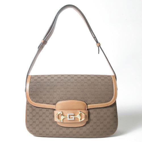 OLD Gucci 70ｓ ジャガード茶ショルダー