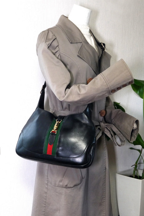 OLD Gucci ジャッキー ショルダー（総皮・黒）
