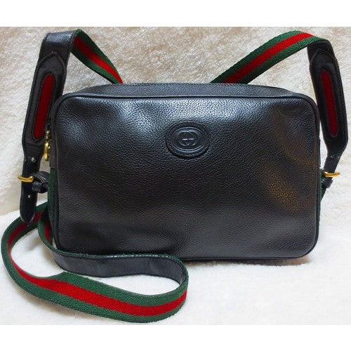 OLD Gucci ブラック総皮シェリーショルダー