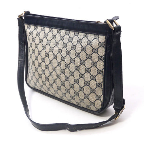 OLD Gucci 　ビット金具大型ショルダー（青）