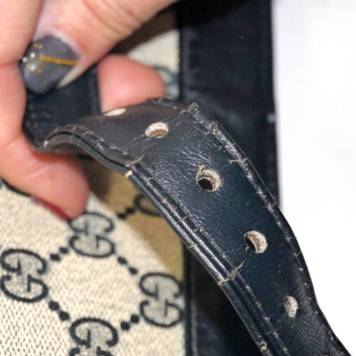 OLD Gucci 　ビット金具大型ショルダー（青）