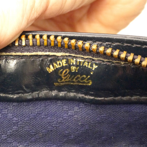 OLD Gucci 　ビット金具大型ショルダー（青）