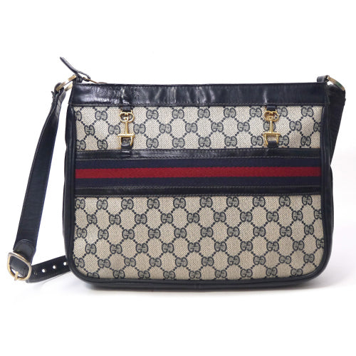 OLD Gucci 　ビット金具大型ショルダー（青）