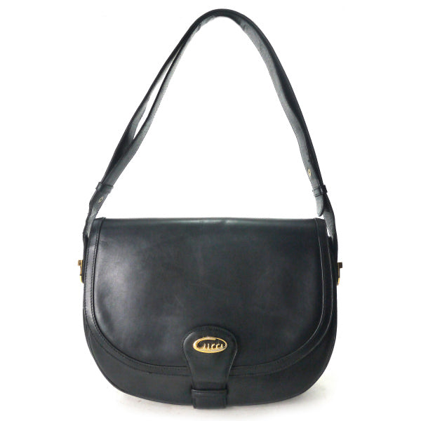 OLD Gucci 筆記体ロゴ総革2WAYショルダ−（黒）