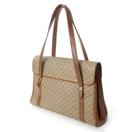 OLD Gucci 　マイクロGG 3層式ハンドバッグ（茶）