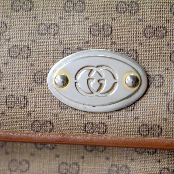 OLD Gucci 　マイクロGG 3層式ハンドバッグ（茶）