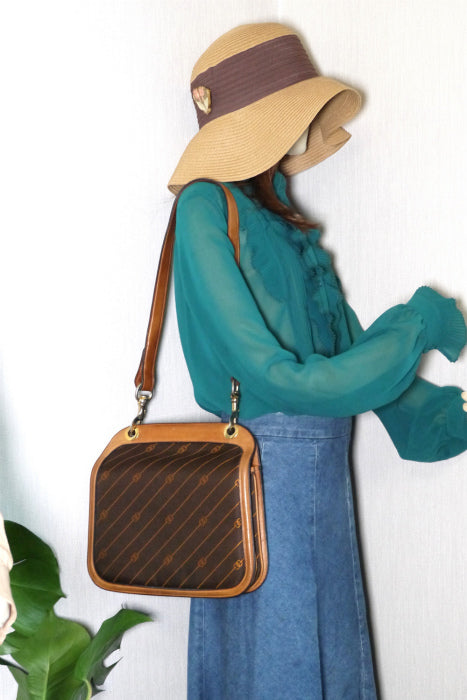OLD Gucci 流れ星ＧＧ柄　ショルダー（茶）