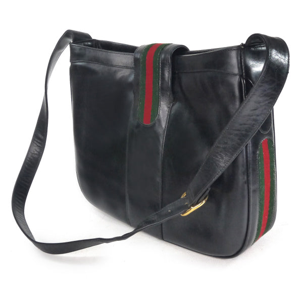 OLD Gucci  70sブーツマーク金具ショルダー（黒）