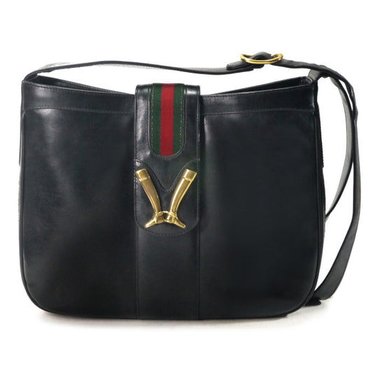 OLD Gucci  70sブーツマーク金具ショルダー（黒）