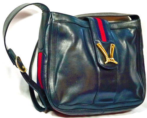 OLD Gucci ブーツ金具ショルダー（紺）