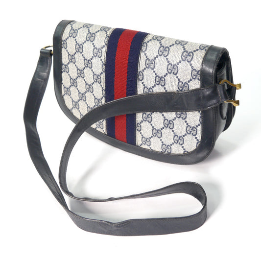OLD Gucci　 代表作!シェリー半円ワンショルダー（青）