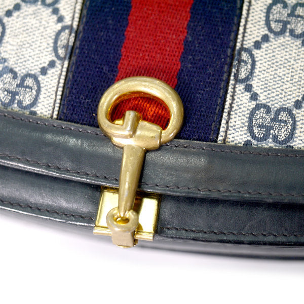 OLD Gucci　 代表作!シェリー半円ワンショルダー（青）