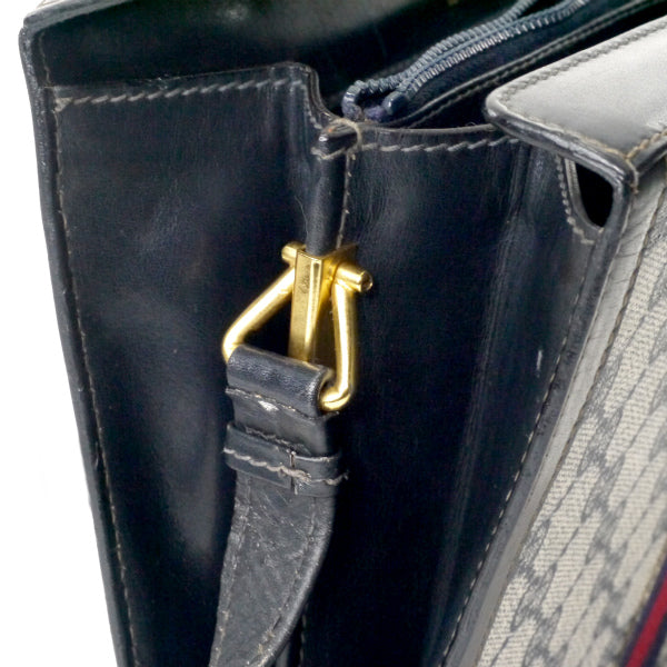 OLD Gucci 70s!スクエア２層式シェリーショルダー（青）