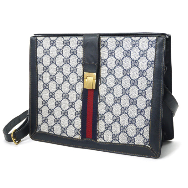 OLD Gucci 70s!スクエア２層式シェリーショルダー（青）