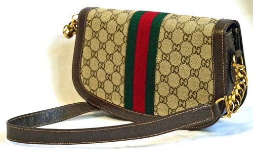 OLD Gucci ＜訳あり＞代表作！半円ショルダー茶