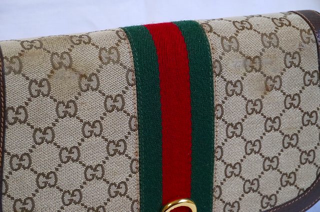 OLD Gucci ＜訳あり＞代表作！半円ショルダー茶