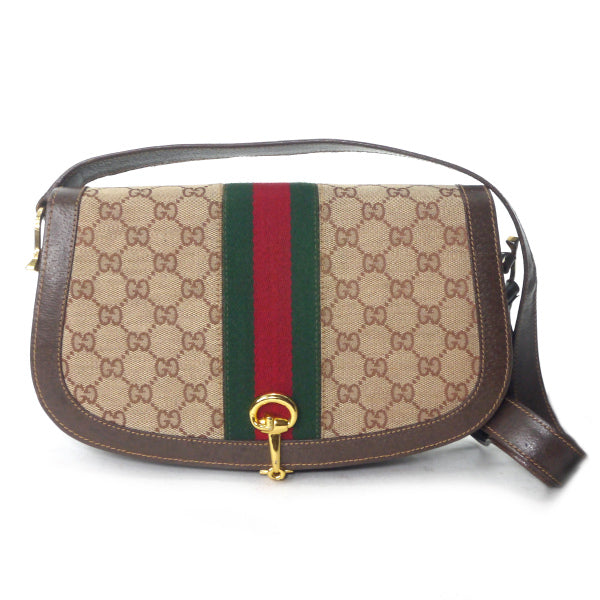 OLD Gucci 代表作！シェリー半円ワンショルダー（茶/ジャガード）