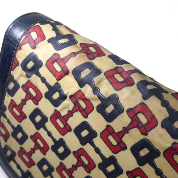 OLD Gucci 激レア!ビット柄半円チェーンショルダー（濃紺）