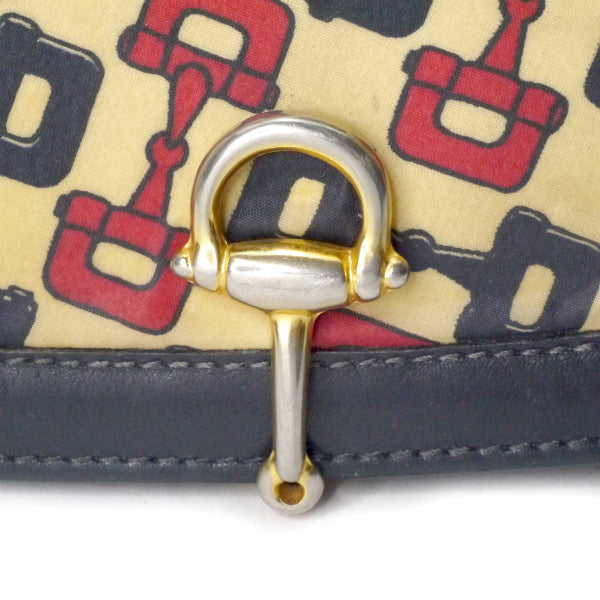 OLD Gucci 激レア!ビット柄半円チェーンショルダー（濃紺）