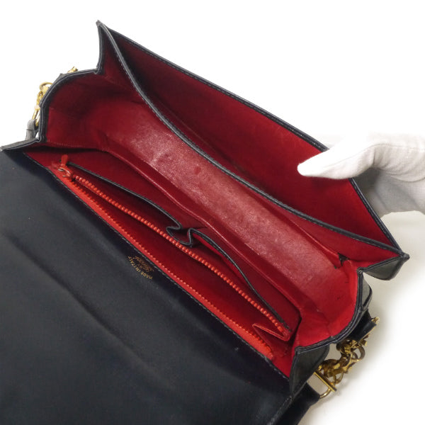 OLD Gucci 激レア!ビット柄半円チェーンショルダー（濃紺）