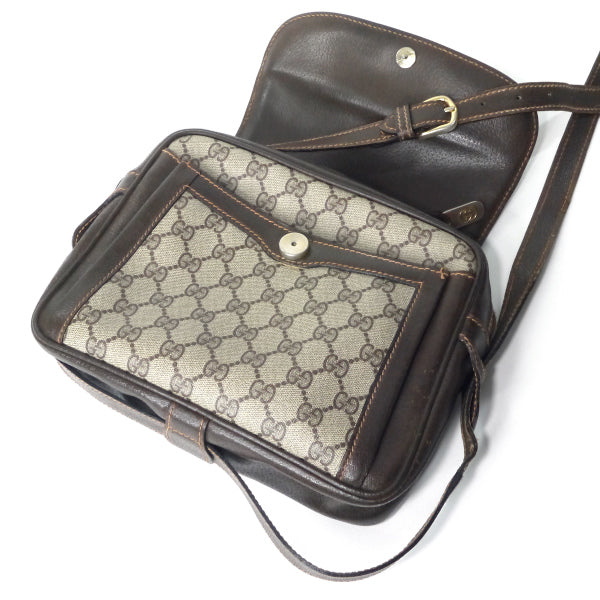 OLD Gucci　70s!Vintage "ビット柄+レザーショルダー（茶） GUCCI - OLD Gucci 70s!Vintage 
