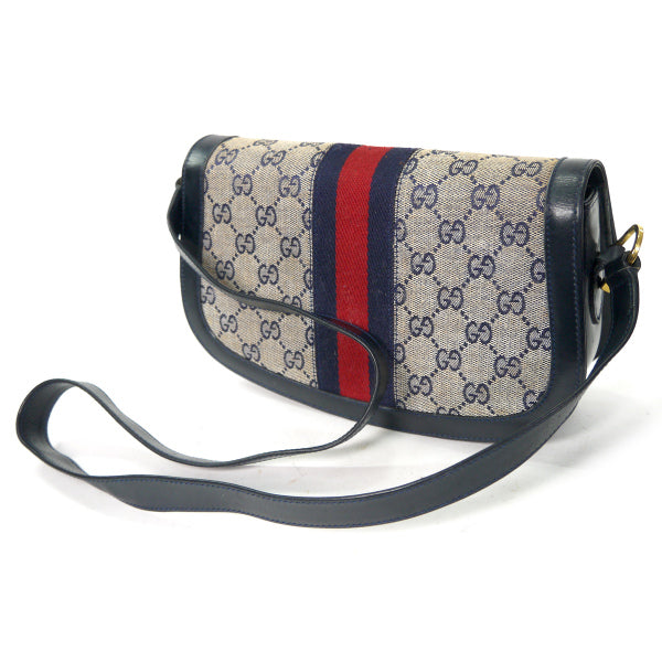 OLD Gucci 代表作！シェリー半円ワンショルダー（青/ジャガード）