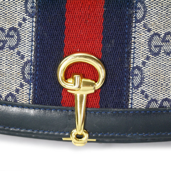 OLD Gucci 代表作！シェリー半円ワンショルダー（青/ジャガード）
