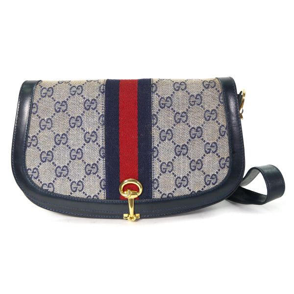 OLD Gucci 代表作！シェリー半円ワンショルダー（青/ジャガード）