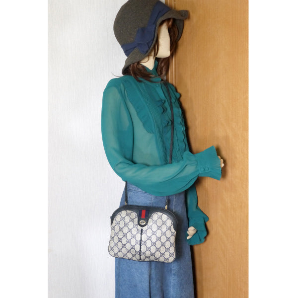 OLD Gucci 　2WAYポシェット&ポーチ（青）