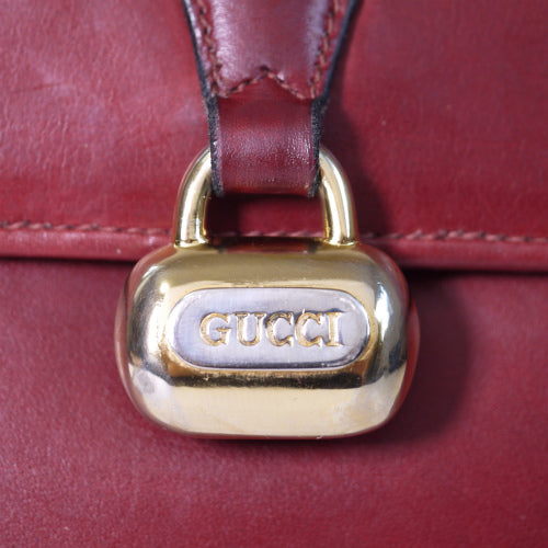 OLD Gucci　サイドポケット総皮ショルダー（ワイン）