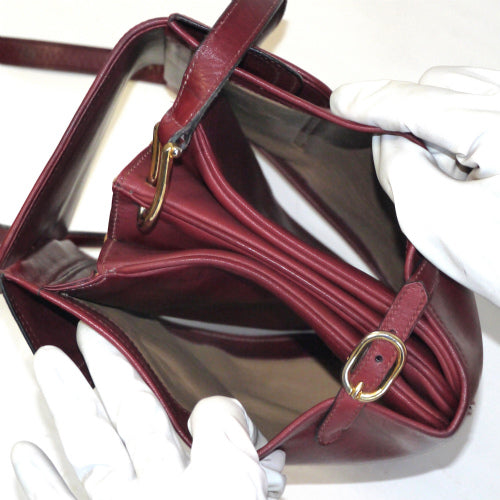 OLD Gucci　サイドポケット総皮ショルダー（ワイン）