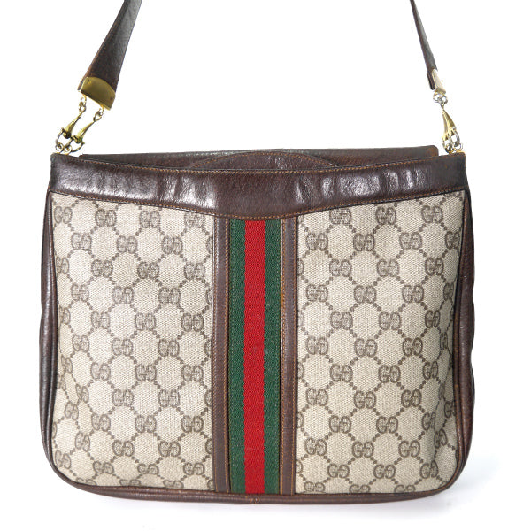 OLD Gucci シェリー×ビット大型ワンショルダー（茶）