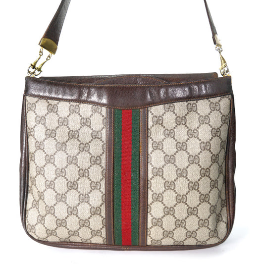 OLD Gucci シェリー×ビット大型ワンショルダー（茶）