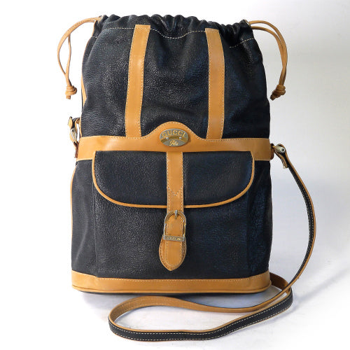 OLD Gucci Plus コンビカラー巾着ショルダー