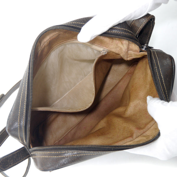 OLD Gucci　70s筆記体ロゴスクエアショルダー（茶）