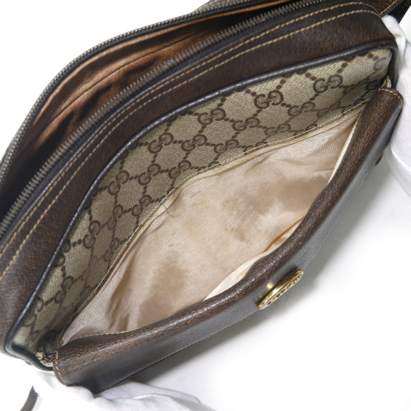 OLD Gucci　70s筆記体ロゴスクエアショルダー（茶）
