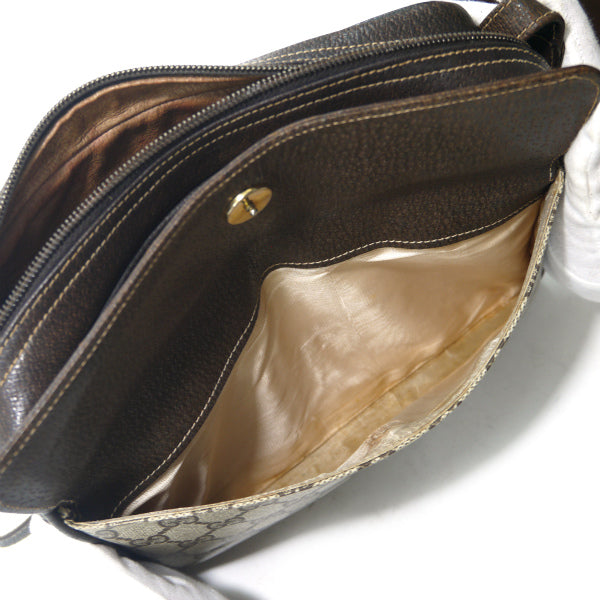 OLD Gucci　70s筆記体ロゴスクエアショルダー（茶）