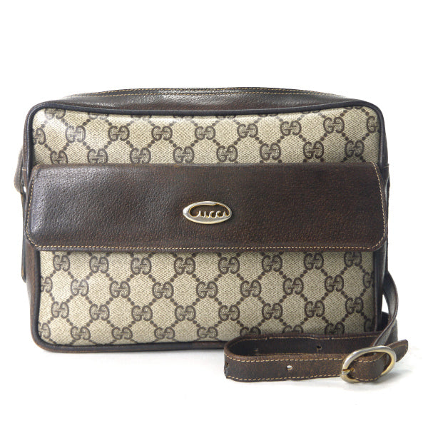 OLD Gucci　70s筆記体ロゴスクエアショルダー（茶）
