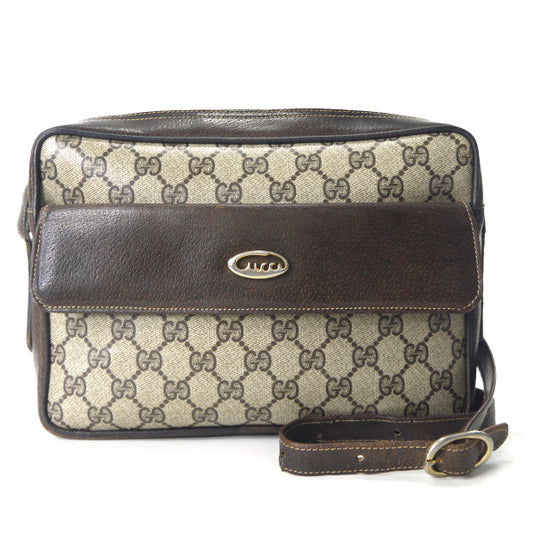 OLD Gucci　70s筆記体ロゴスクエアショルダー（茶）