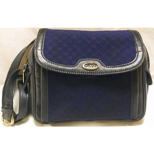OLD Gucci ネイビーキャンパスミニショルダー