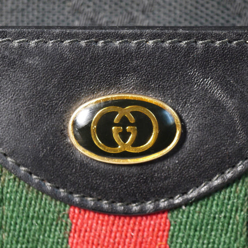 OLD Gucci ２ウエイ3層ショルダー（黒・ジャガード）